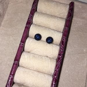 Dark Blue Sparkle Earrings